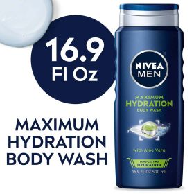 NIVEA MEN Maximum Hydration Body Wash with Aloe Vera, 16.9 fl oz