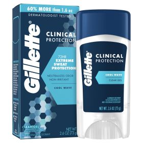 Gillette Clinical Clear Gel Antiperspirant Deodorant;  Cool Wave;  2.6 oz