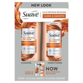 Suave Silk Protein Infusion Shampoo and Conditioner;  18 oz;  2 Pack