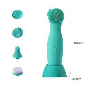 Multifunctional Electric Silicone Cleansing Instrument (Option: Blue-USB)