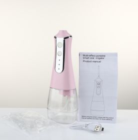 Water Flossing Dental Cleaning Machine Portable Electric Household Oral Cleaning (Color: Pink)
