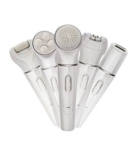 5 in 1 Multi-Functional Portable Face and body Skin Care Electric Massager Scrubber with Facial Latex Brush (Option: EU)