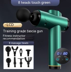 Massage Gun Instrument Muscle Relaxation Massage (Option: Dark Green-Storage Bag LCD Style 8 Heads)