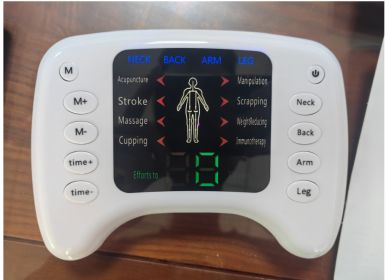 Multifunctional Color Screen Meridian Dual Output Message Physiotherapy Instrument (Option: White English-Without Massage Slippers-US)